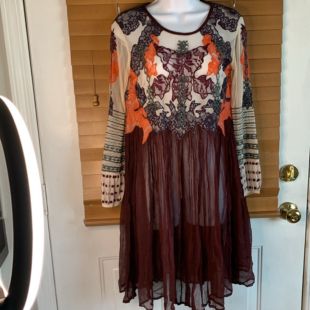 Moulinette Soeurs sheer mesh gauze dresss size 4